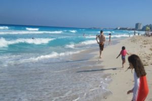 Cancun long strip beach
