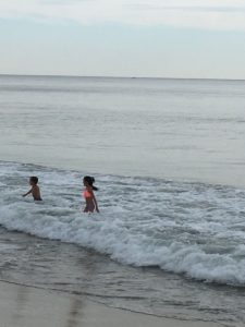 children at the beach